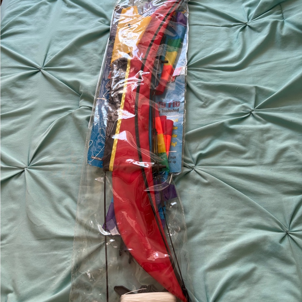 Colorful Kite with Red and Rainbow Accents